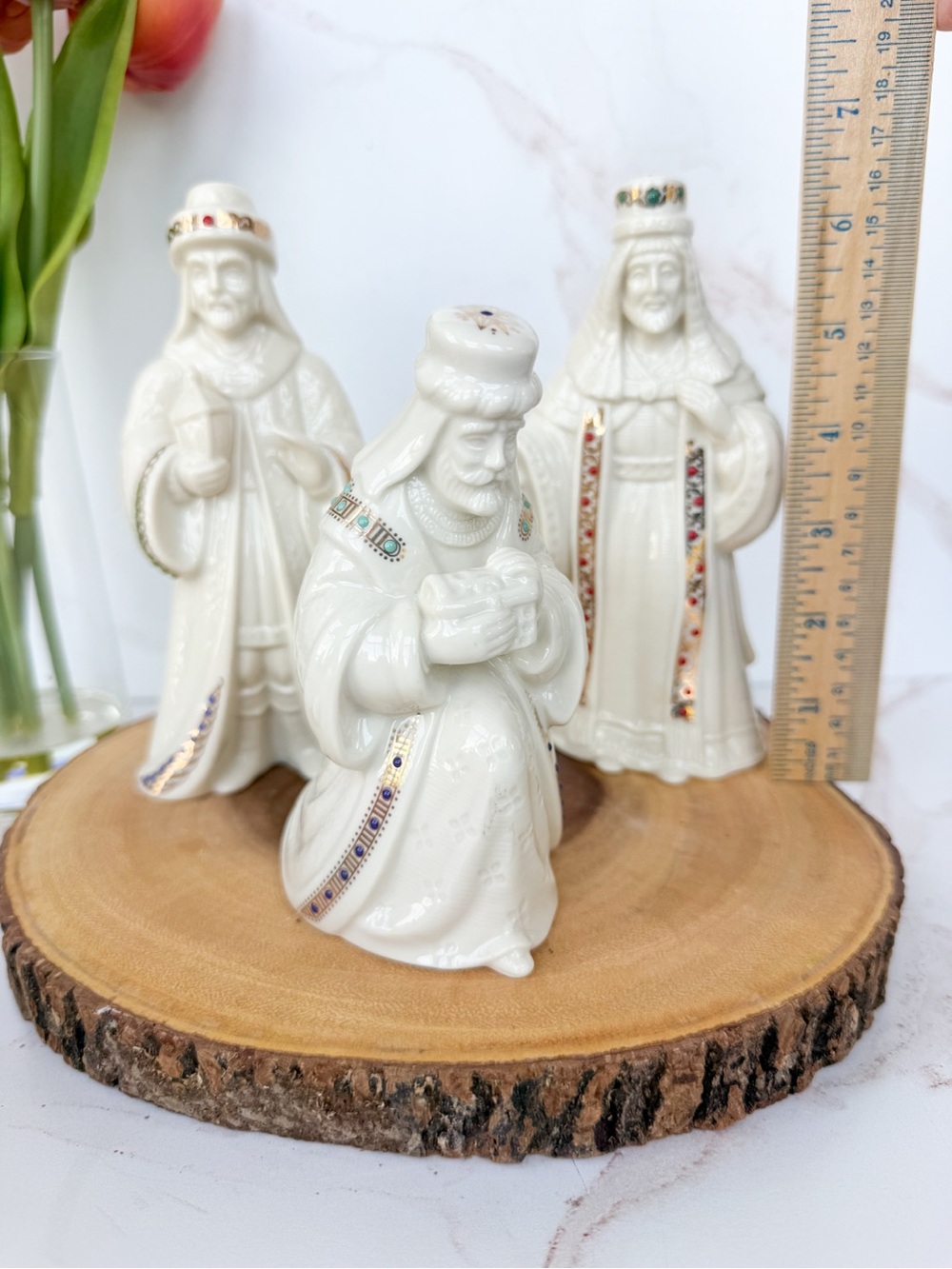 Vintage Lenox Bejeweled Porcelain Three Kings Wisemen - Complete set of 3 - Picture 9 of 9